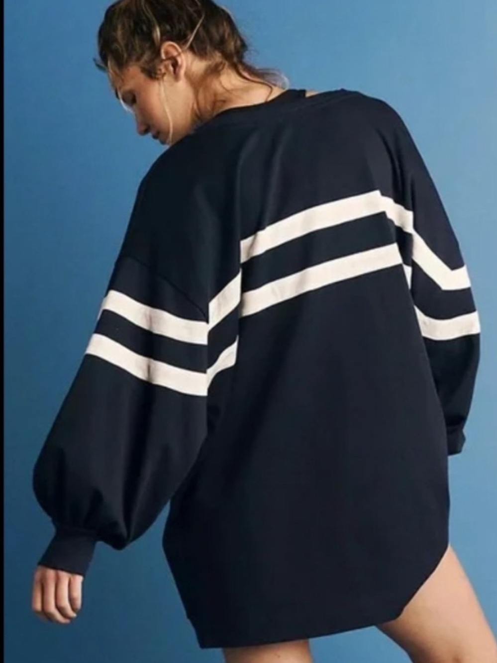 Free People FP Movement Post Up Layer Size Large RT $78 Navy